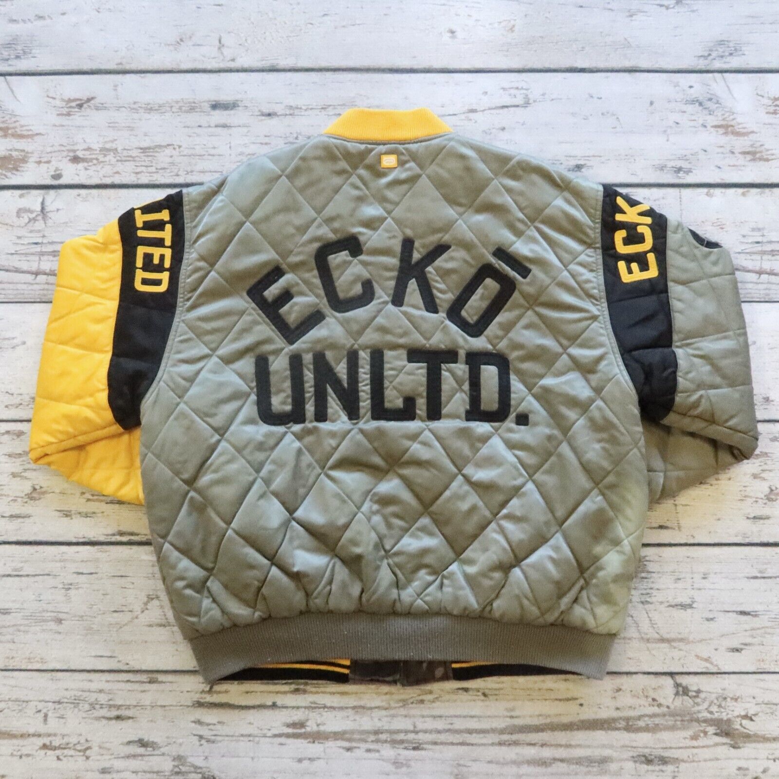 Vintage Ecko Unltd. Reversible Quilted Bomber Jacket Size XL