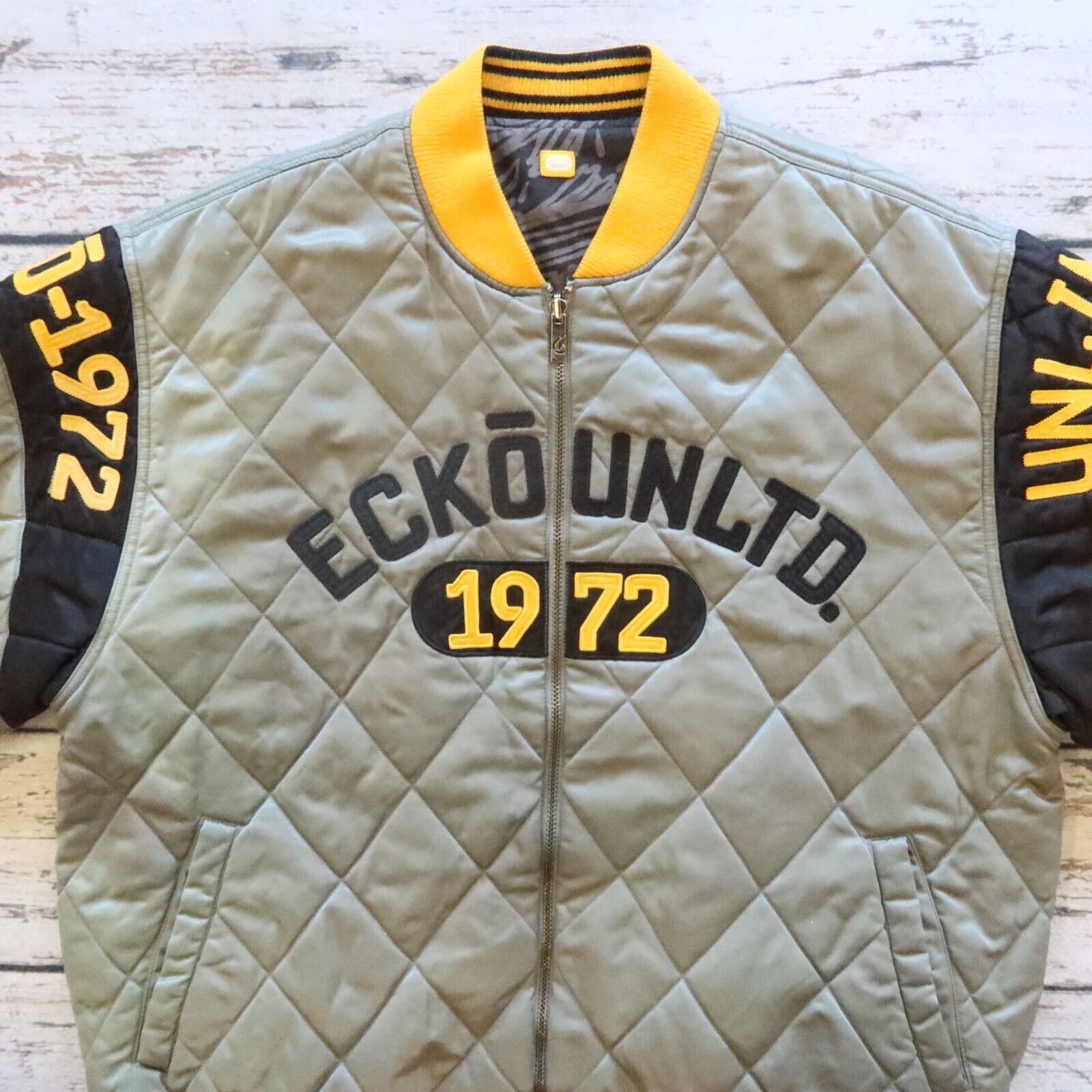 Vintage Ecko Unltd. Reversible Quilted Bomber Jacket Size XL