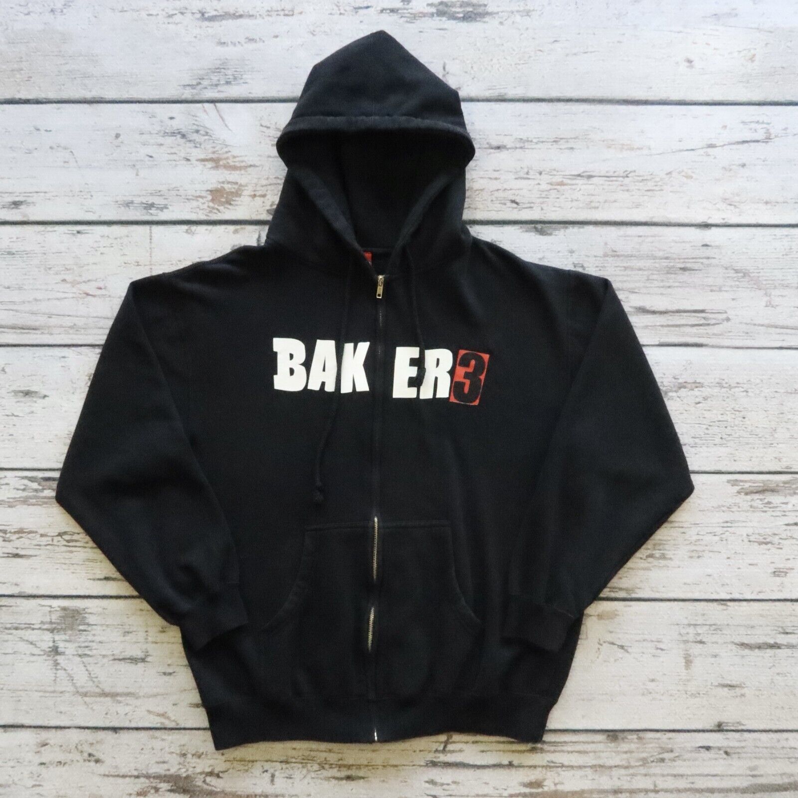 Vintage 2005 Baker 3 Zip Up Hoodie Sweatshirt Size M