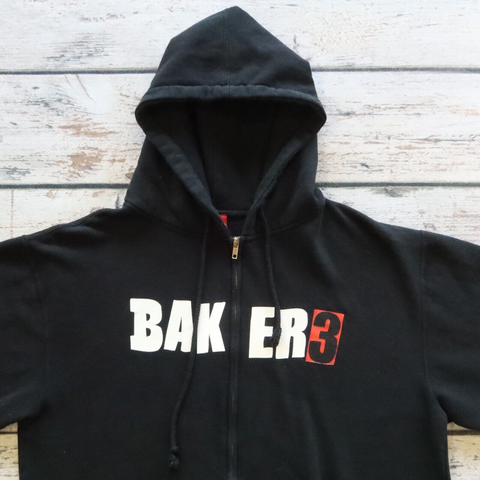 Vintage 2005 Baker 3 Zip Up Hoodie Sweatshirt Size M