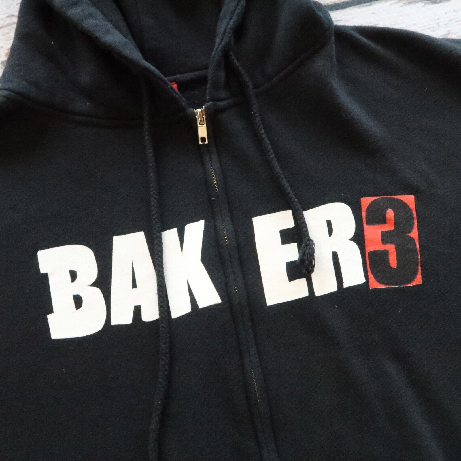 Vintage 2005 Baker 3 Zip Up Hoodie Sweatshirt Size M