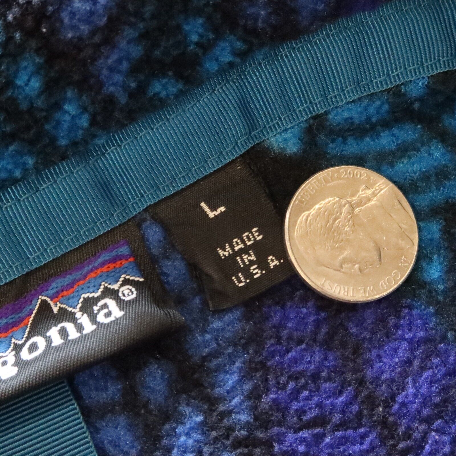Vintage Patagonia Leaf Pattern Snap-T Fleece Pullover Made in USA Size L 85200