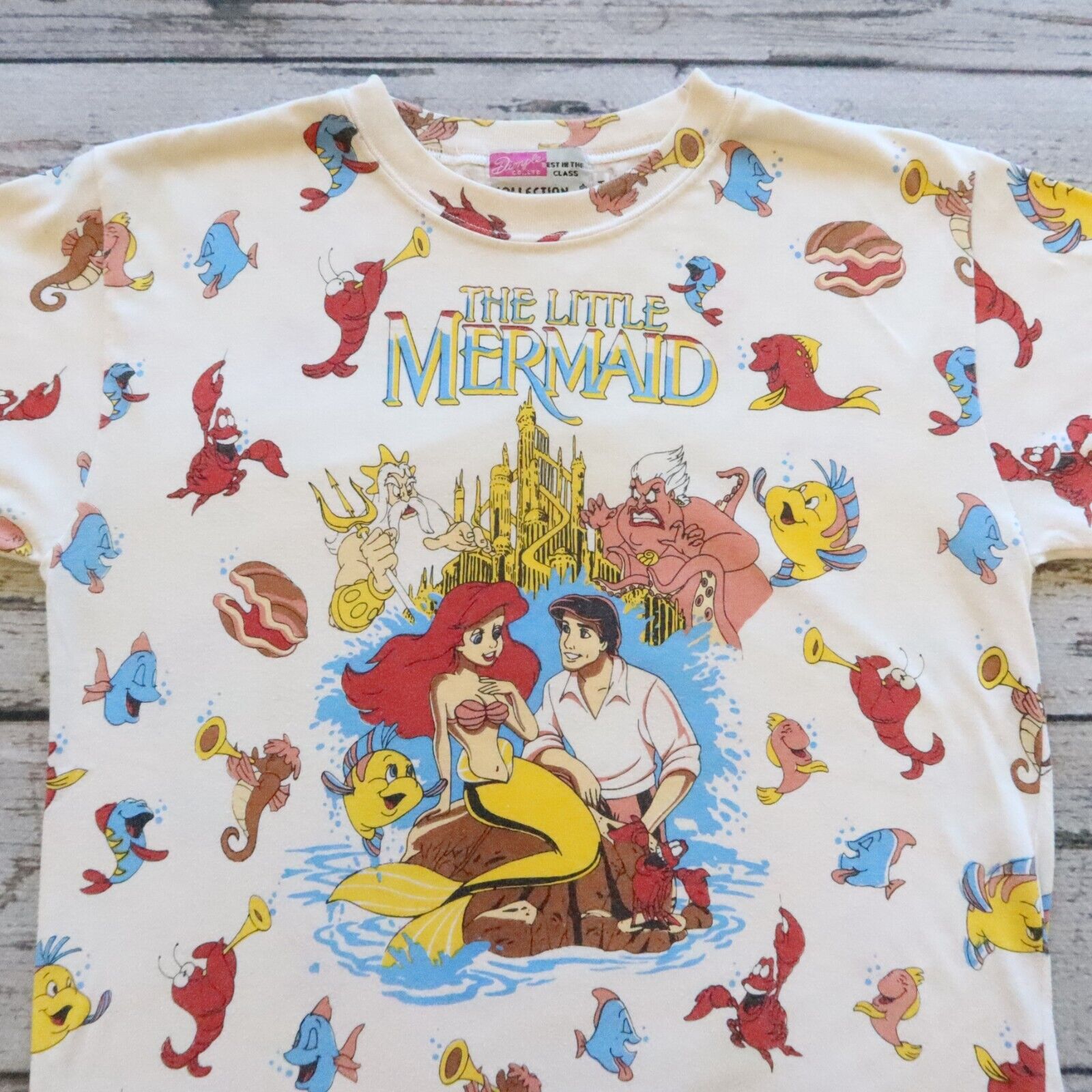 Vintage 90s The Little Mermaid Dimple Collection AOP Tshirt
