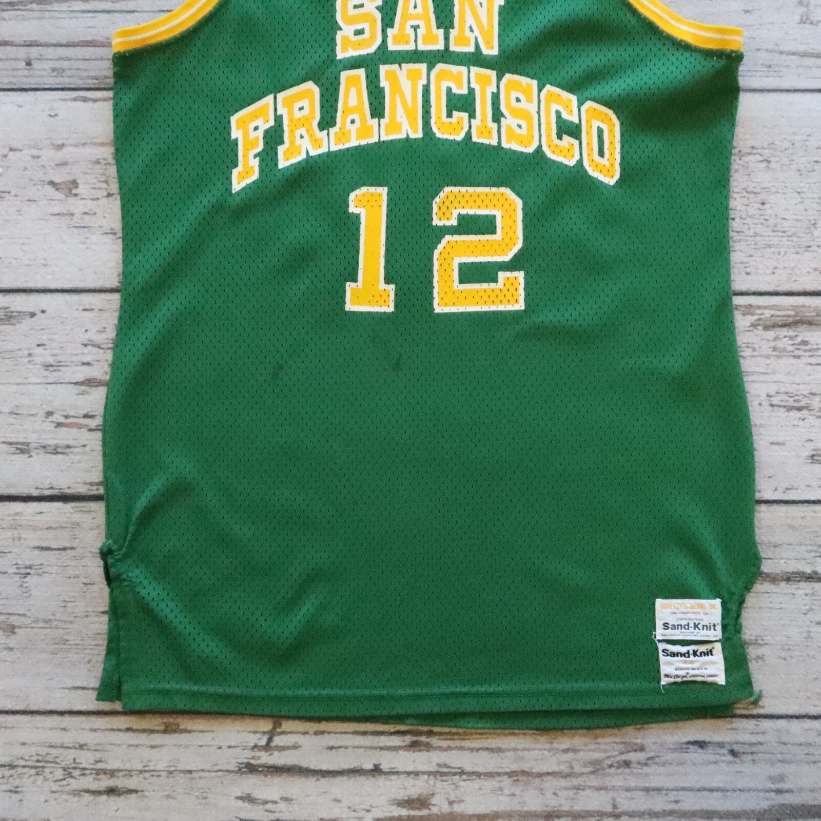 Vintage University of San Francisco Basketball Jersey by Sand Knit Size 44