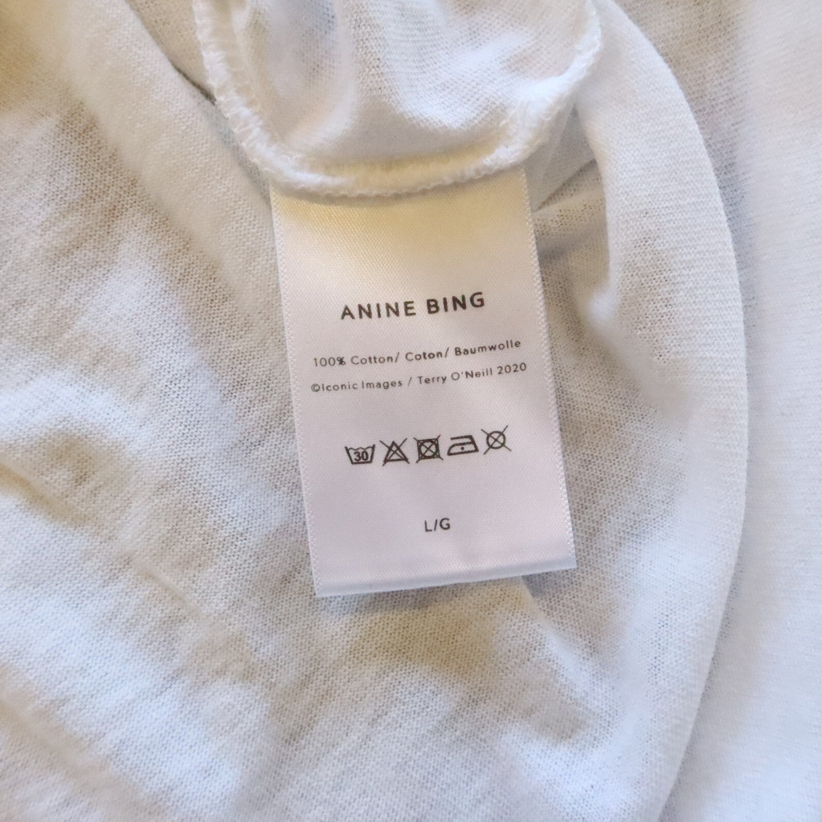 Anine Bing Lili Tshirt Shirt Faye Dunaway Terry O'Neill 2020 Size L