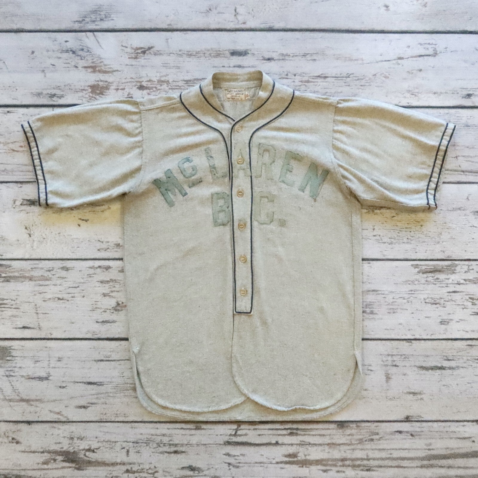 Vintage McLaren BC Wool Baseball Jersey by Hirsch and Price Size 34