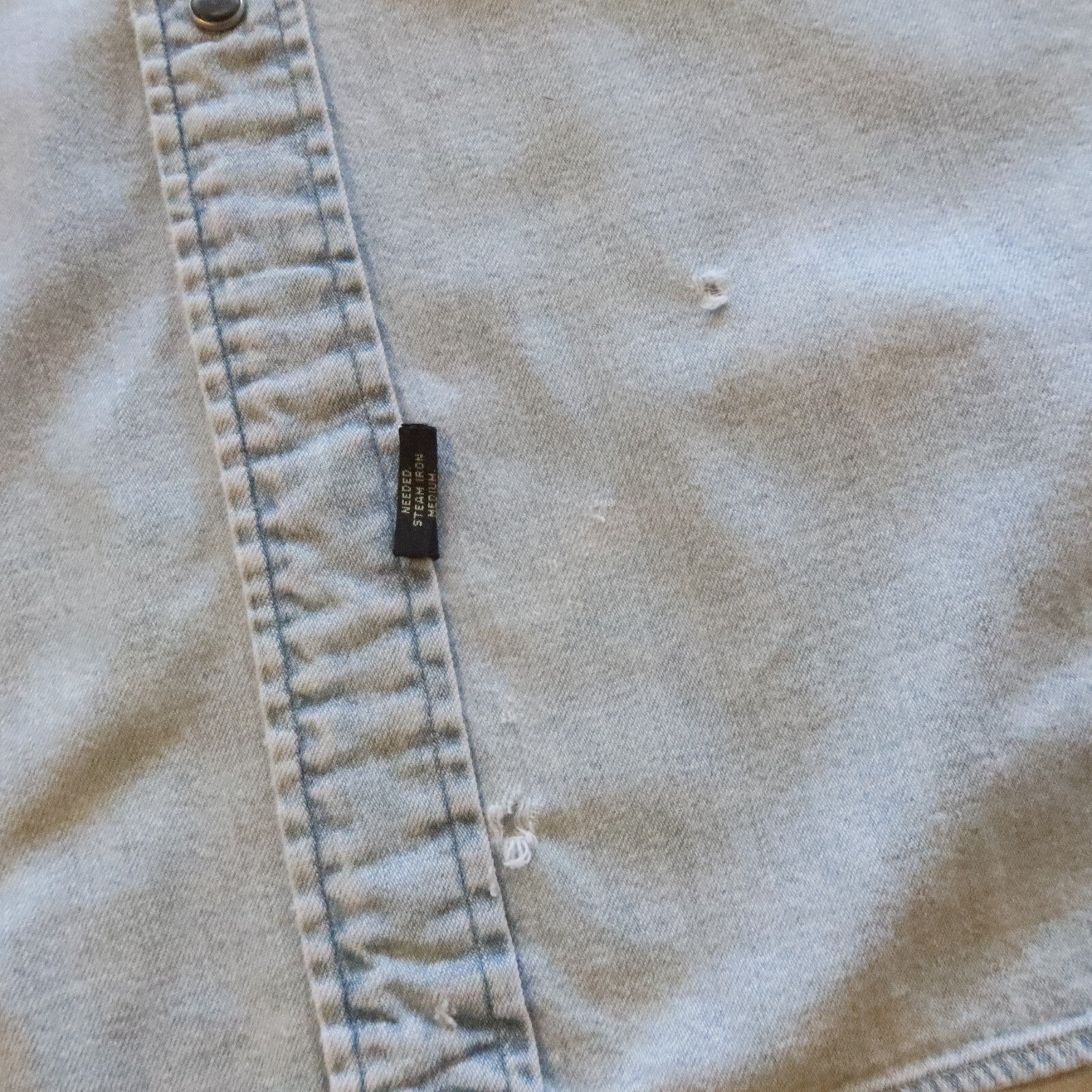 RRL Double RL Ralph Lauren Sawtooth Western Denim Shirt Size XL