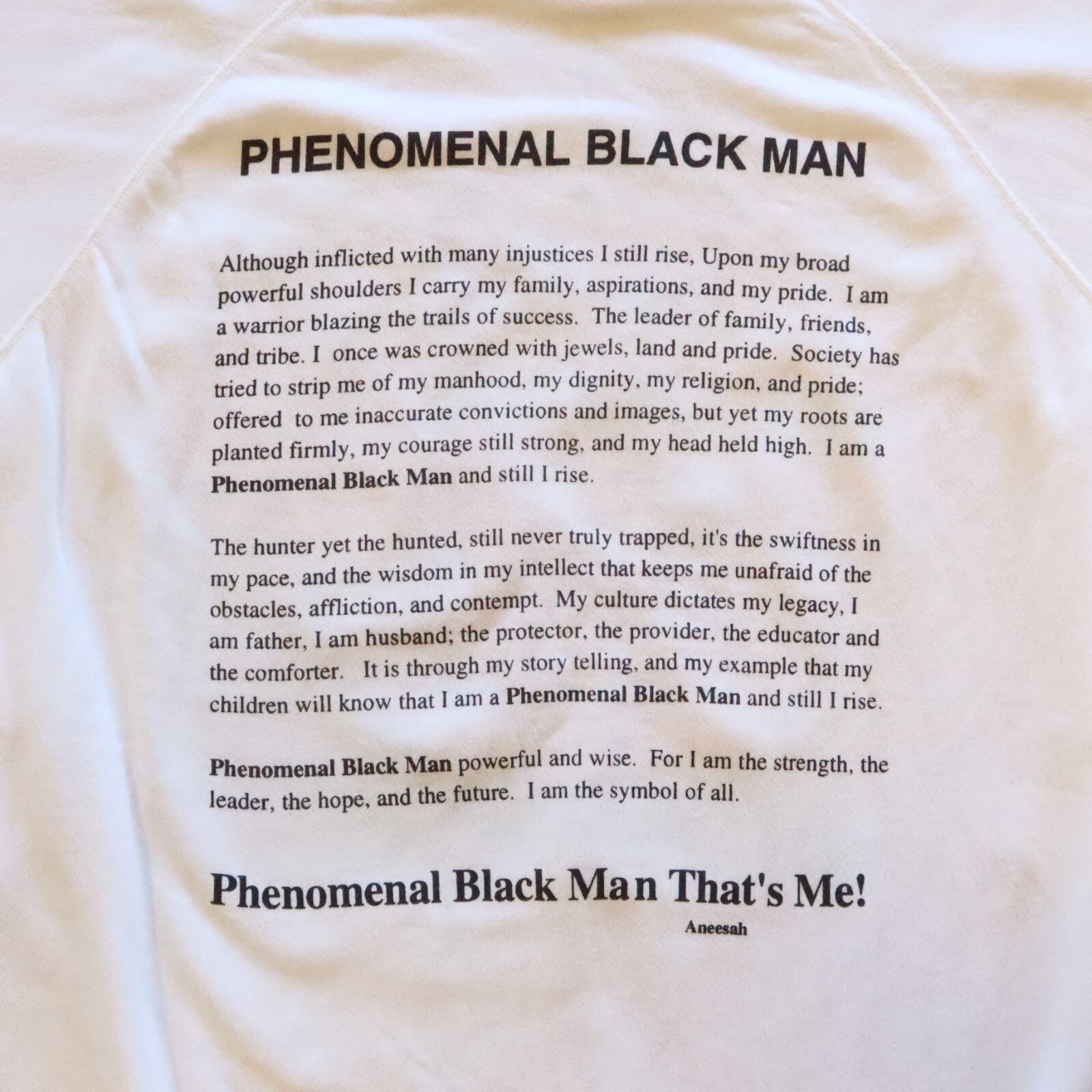 Vintage 90s Phenomenal Black Man Crewneck Sweatshirt Size XXL Made in USA