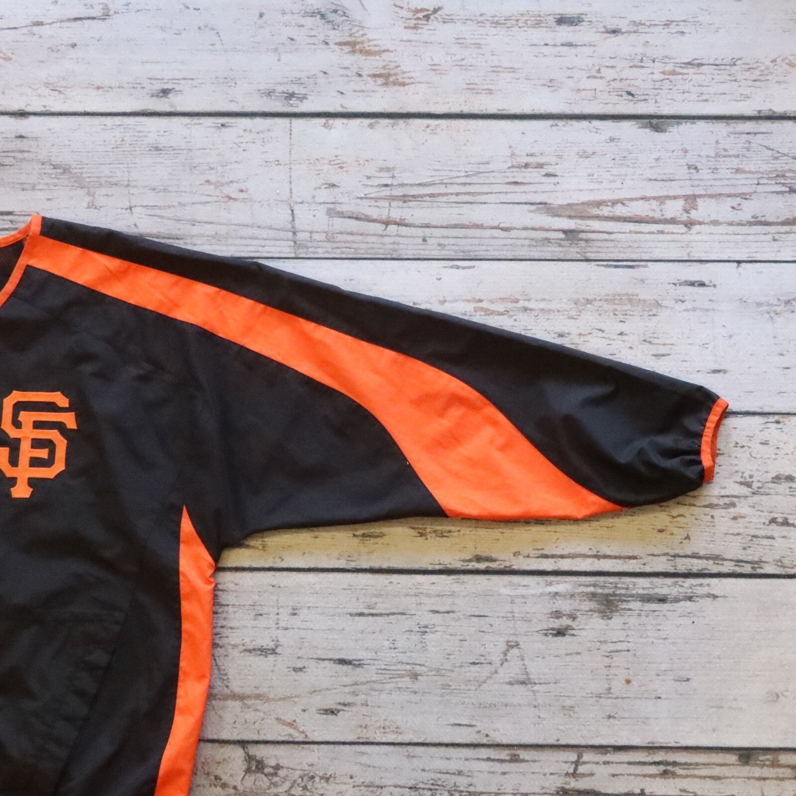 Vintage San Francisco Giants Warmup Baseball Pullover Jacket Majestic Size M