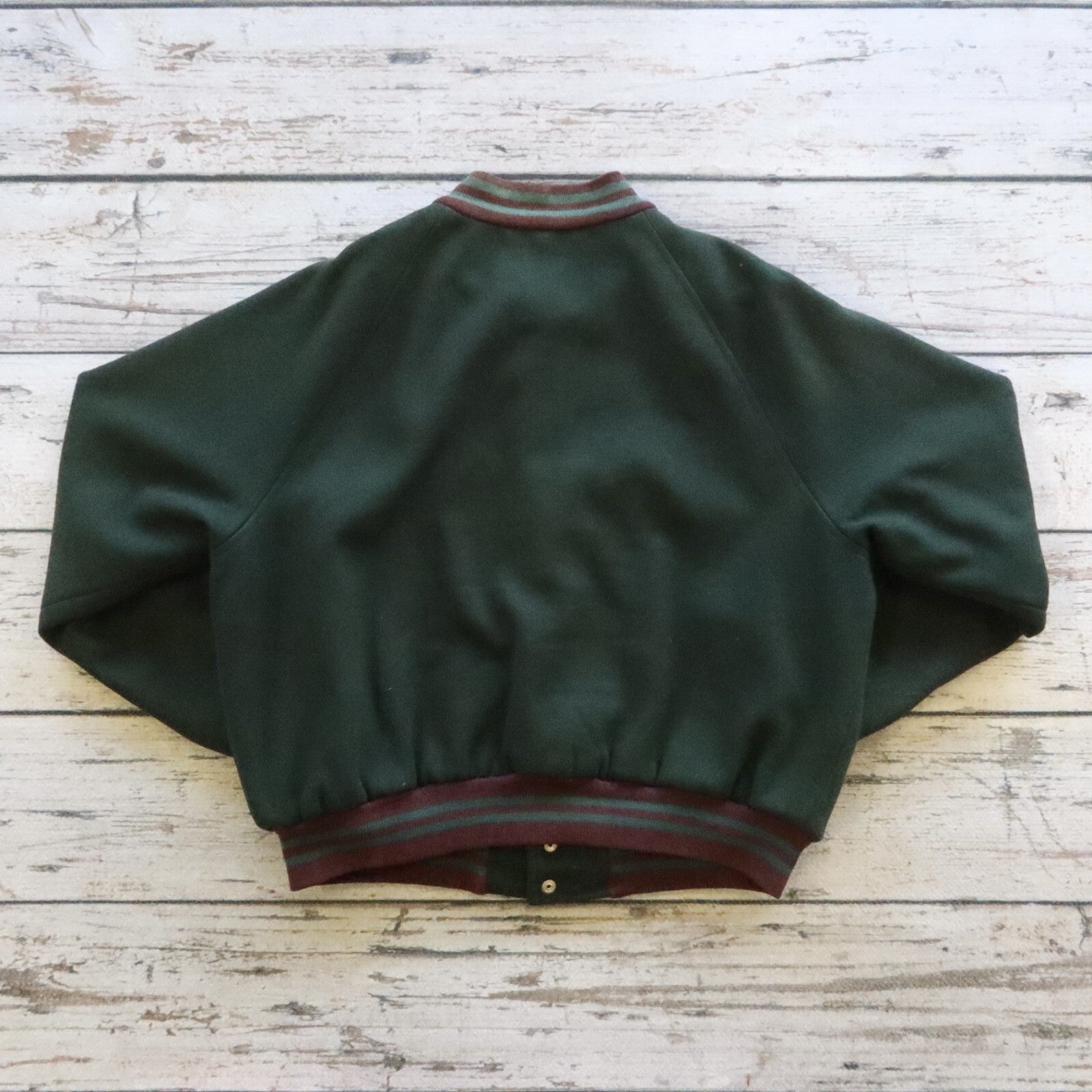 Vintage 90s Polo Ralph Lauren Crest Logo Wool Varsity Bomber Jacket Made in USA