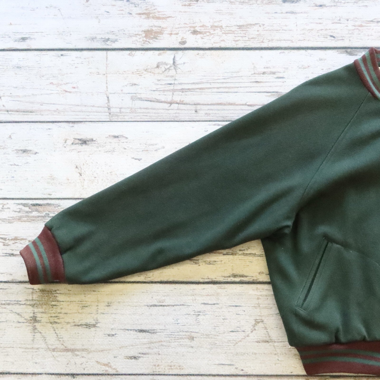 Vintage 90s Polo Ralph Lauren Crest Logo Wool Varsity Bomber Jacket Made in USA