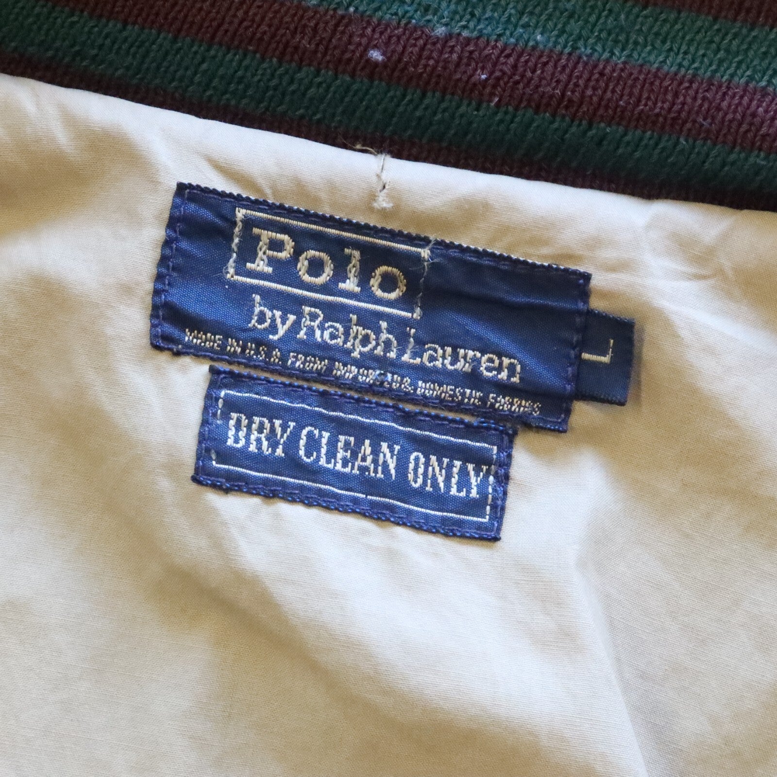 Vintage 90s Polo Ralph Lauren Crest Logo Wool Varsity Bomber Jacket Made in USA