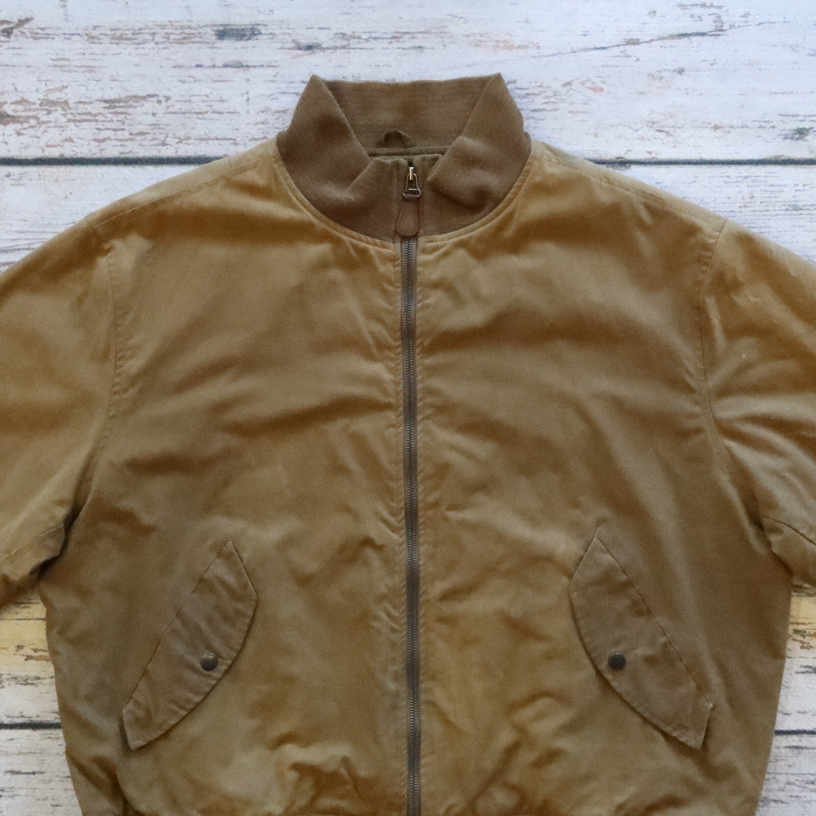 Vintage 90s Polo Ralph Lauren Waxed Tanker Jacket Size XL Made in USA Military