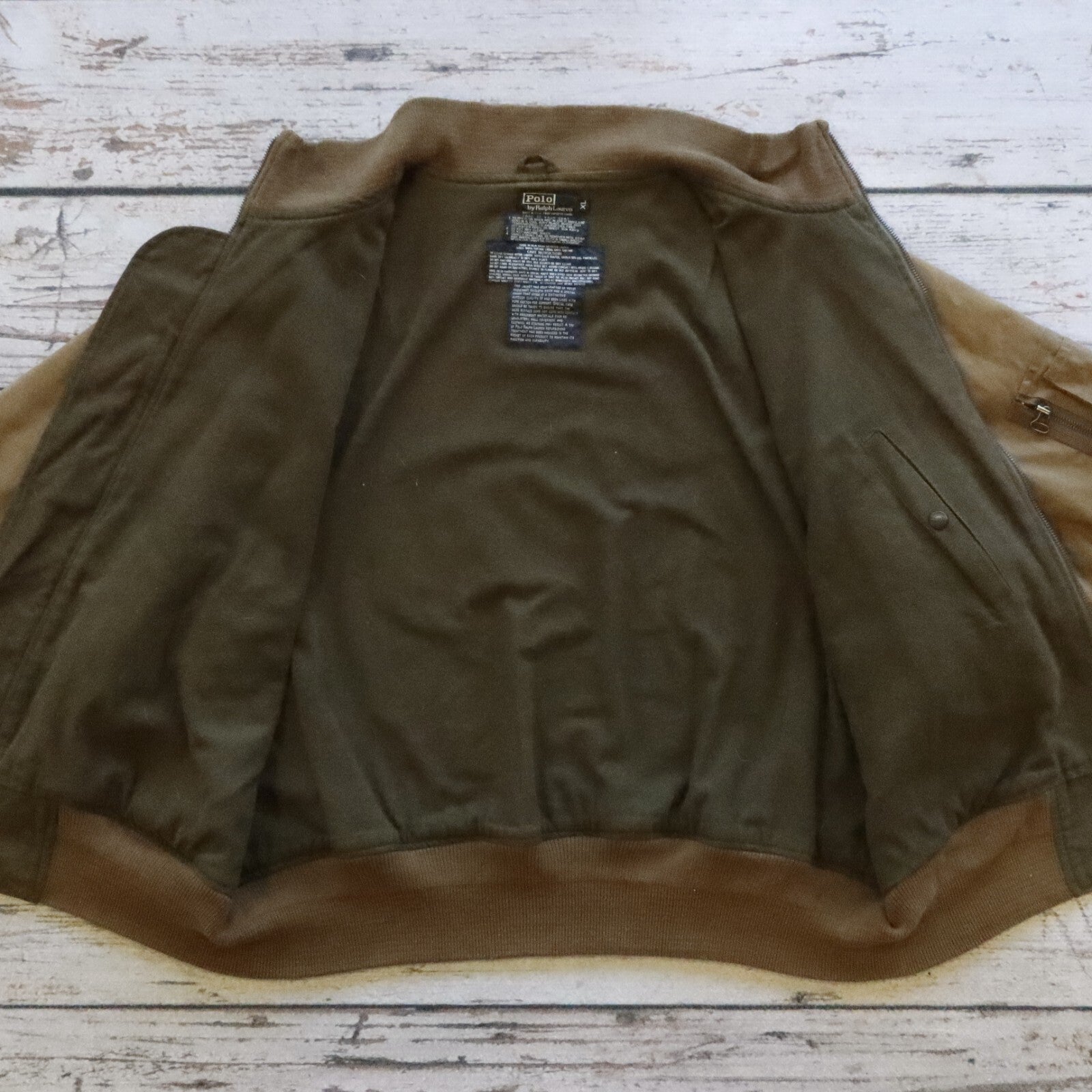 Vintage 90s Polo Ralph Lauren Waxed Tanker Jacket Size XL Made in USA Military
