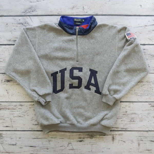 Vintage 90s Polo Ralph Lauren USA Fleece Sweater
