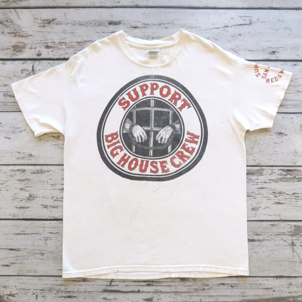 Vintage Big House Crew Support Hells Angels San Jose Red & White Tshirt 81 HA