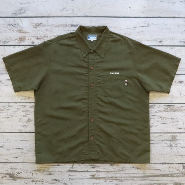 Vintage 90s Porn Star Button Up Shirt Made in USA Size XL Skateboard
