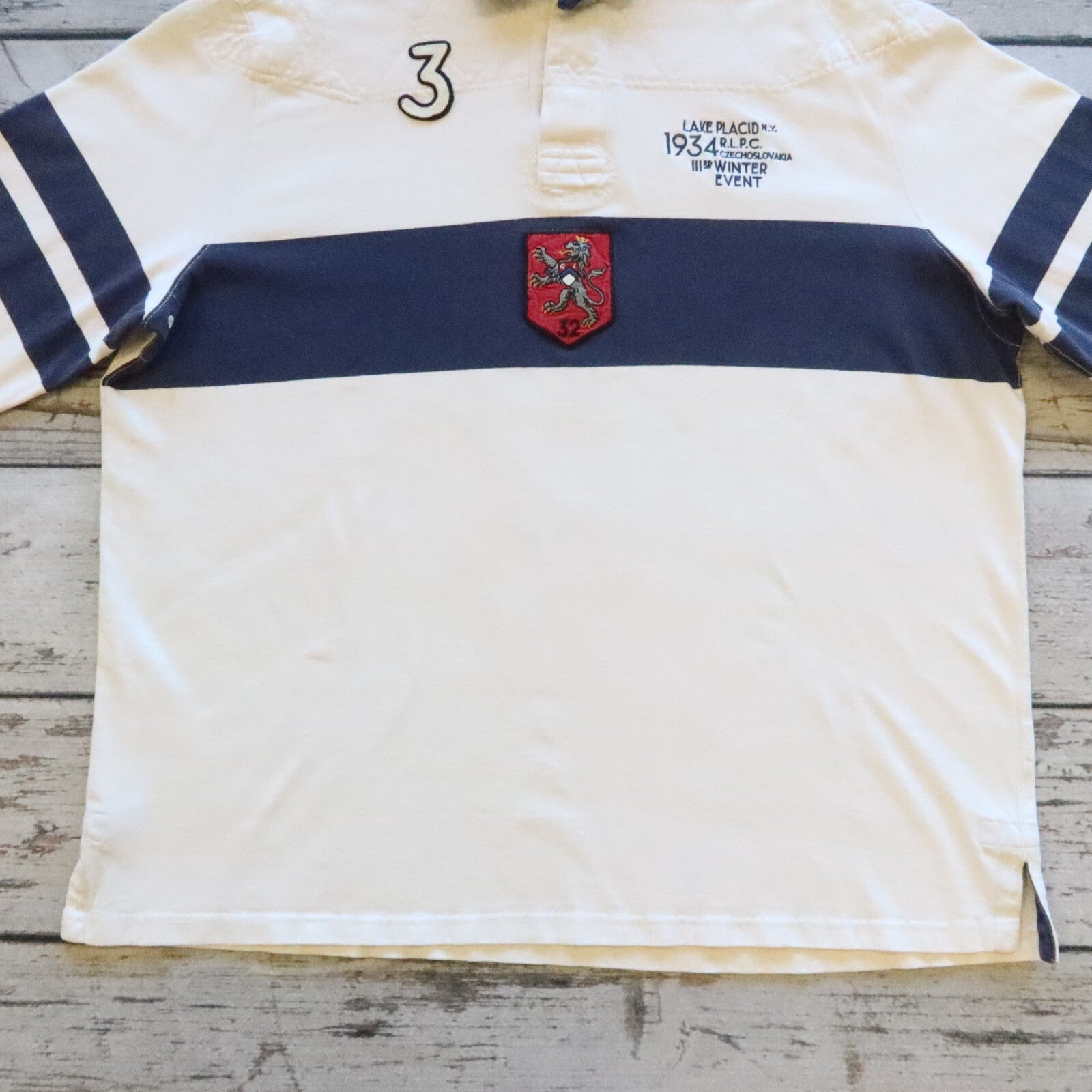 Vintage Polo Ralph Lauren Lake Placid Crest 1934 Rugby Shirt