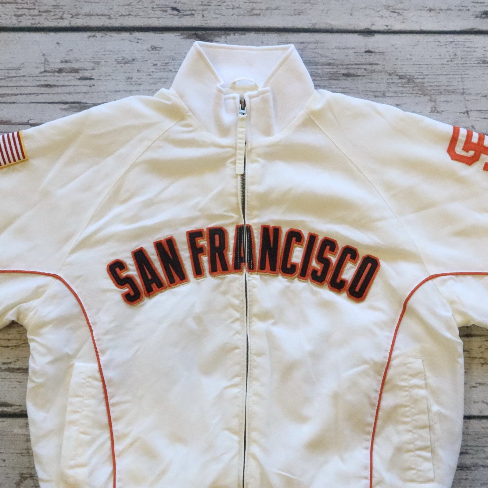 Vintage San Francisco Giants Dugout Jacket by Majestic Authentic White