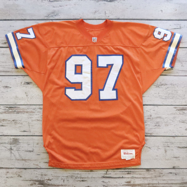 Vintage 90s Denver Broncos Football Jersey by Wilson Authentic Sewn Orange Crush