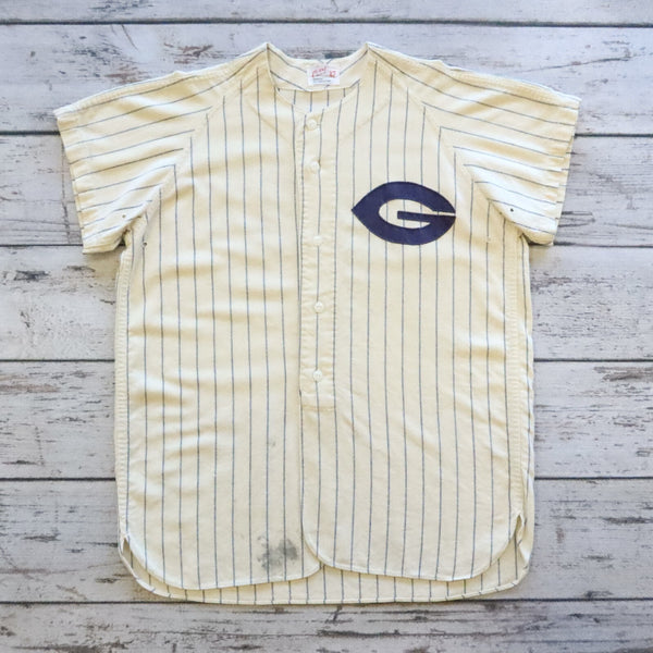 Vintage 40s 50s Georgia Pinstripe Wool Baseball Jersey by Coane Size 42