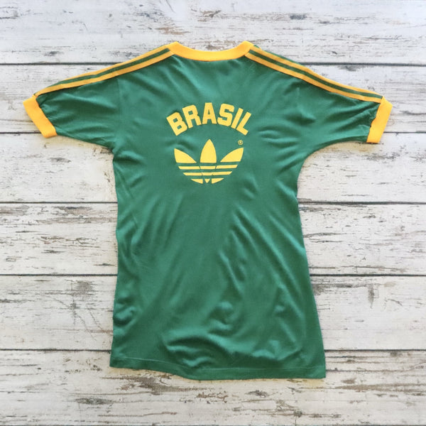 Vintage 70s 80s Rare Adidas Brasil Soccer Jersey Size 10