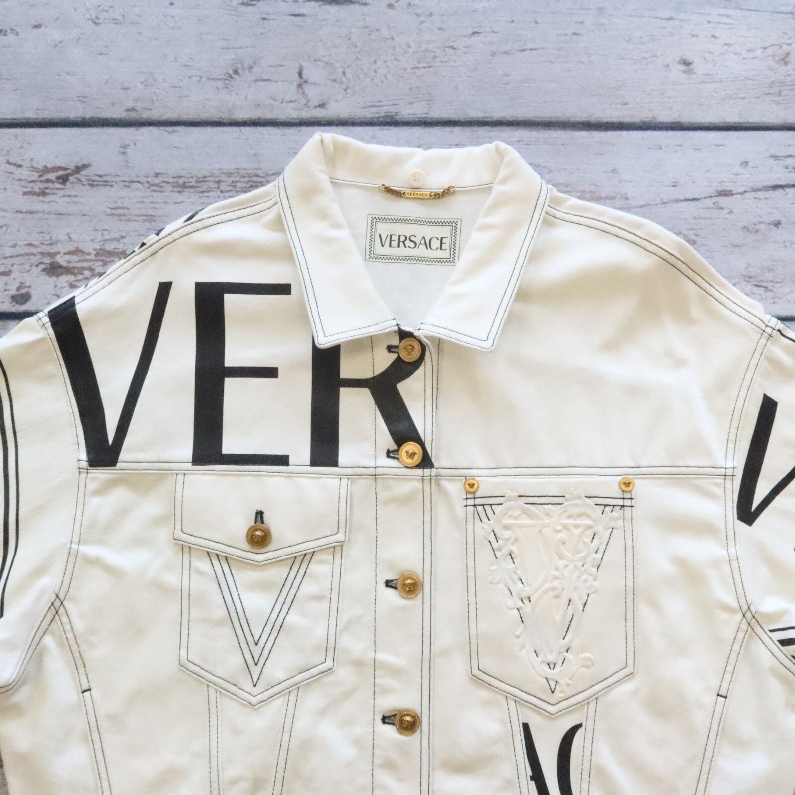 Versace Denim Trucker Jacket Size 46