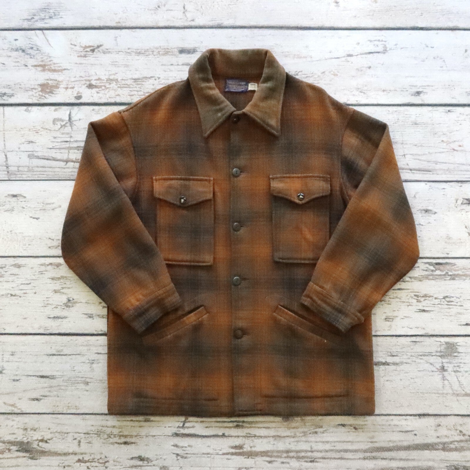 Vintage Pendleton Plaid Wool Flannel Jacket Made in USA