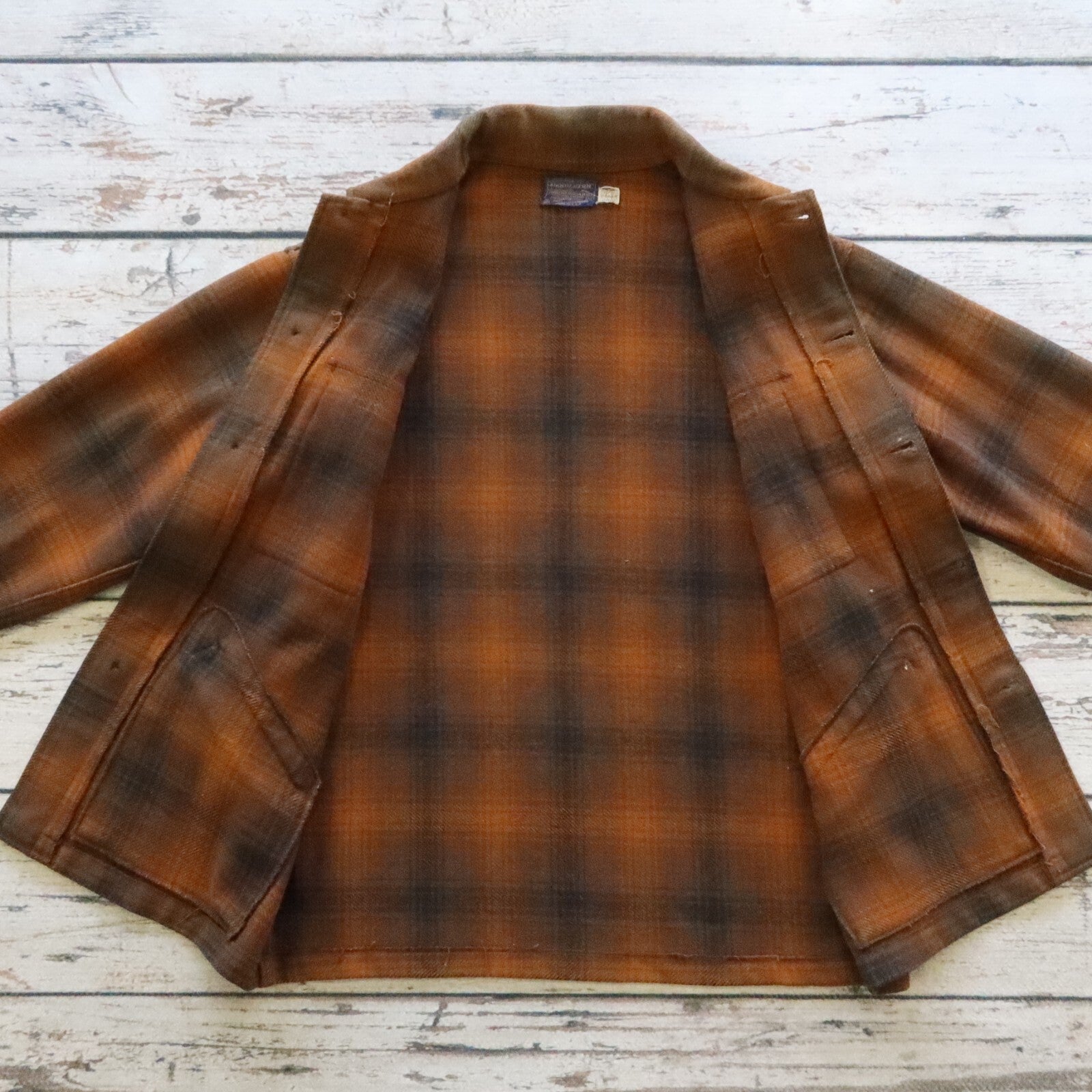 Vintage Pendleton Plaid Wool Flannel Jacket Made in USA