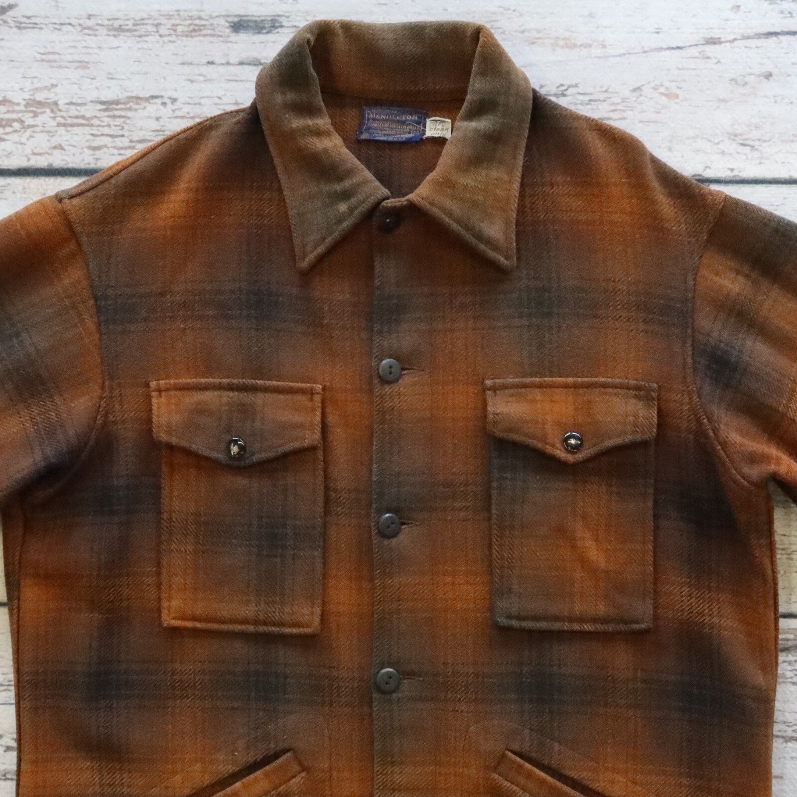 Vintage Pendleton Plaid Wool Flannel Jacket Made in USA