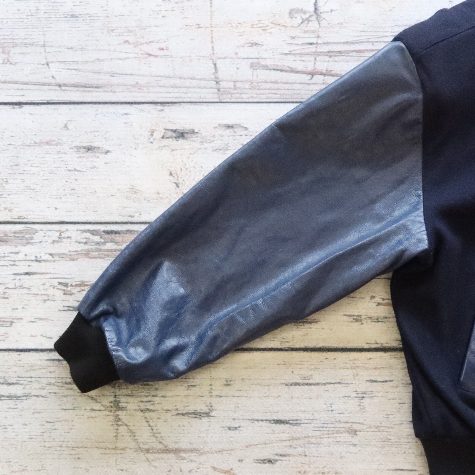 Vintage 90s Jeff Hamilton Ford Cosworth Leather Wool Varsity Jacket