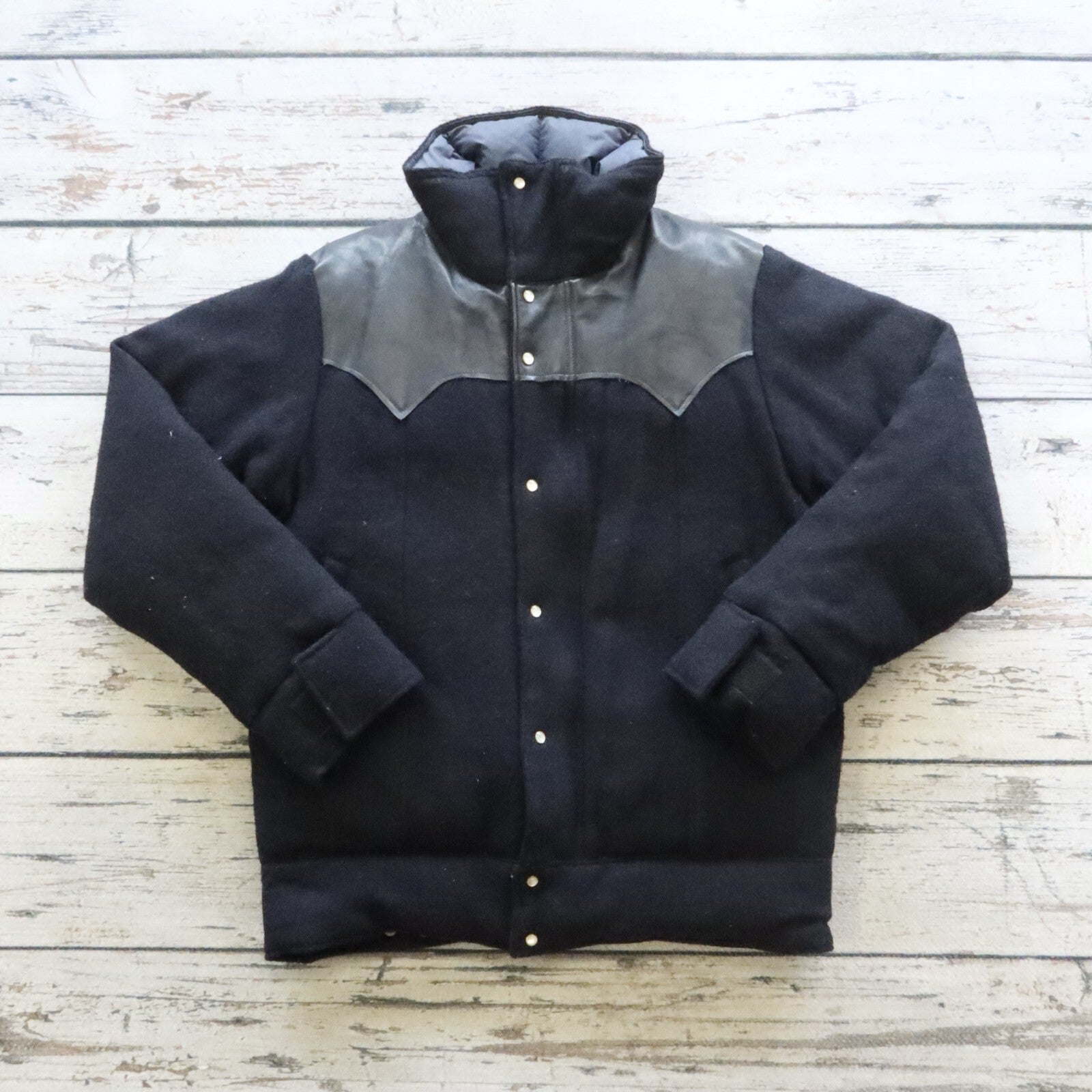 Vintage Rocky Mountain Featherbed x Harris Tweed Western Puffer Jacket Size 40
