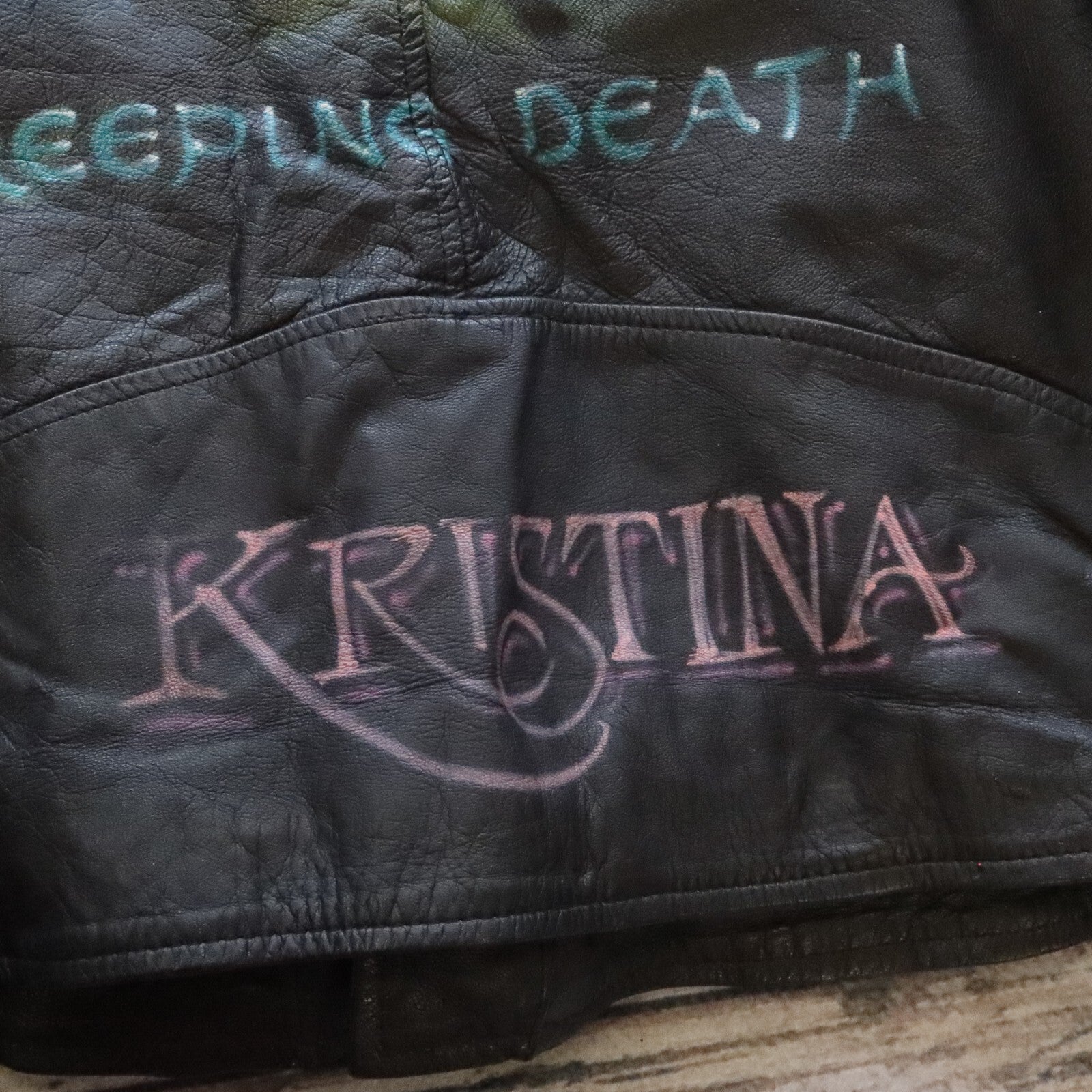 Vintage Metallica Creeping Death Genuine Leather Motorcycle Jacket Custom