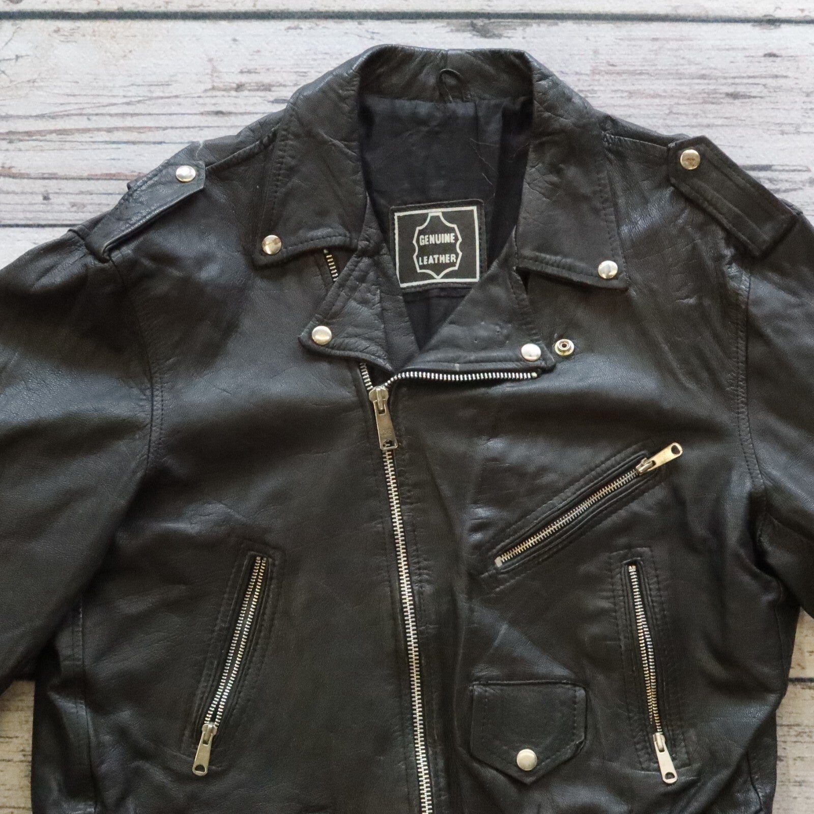 Vintage Metallica Creeping Death Genuine Leather Motorcycle Jacket Custom