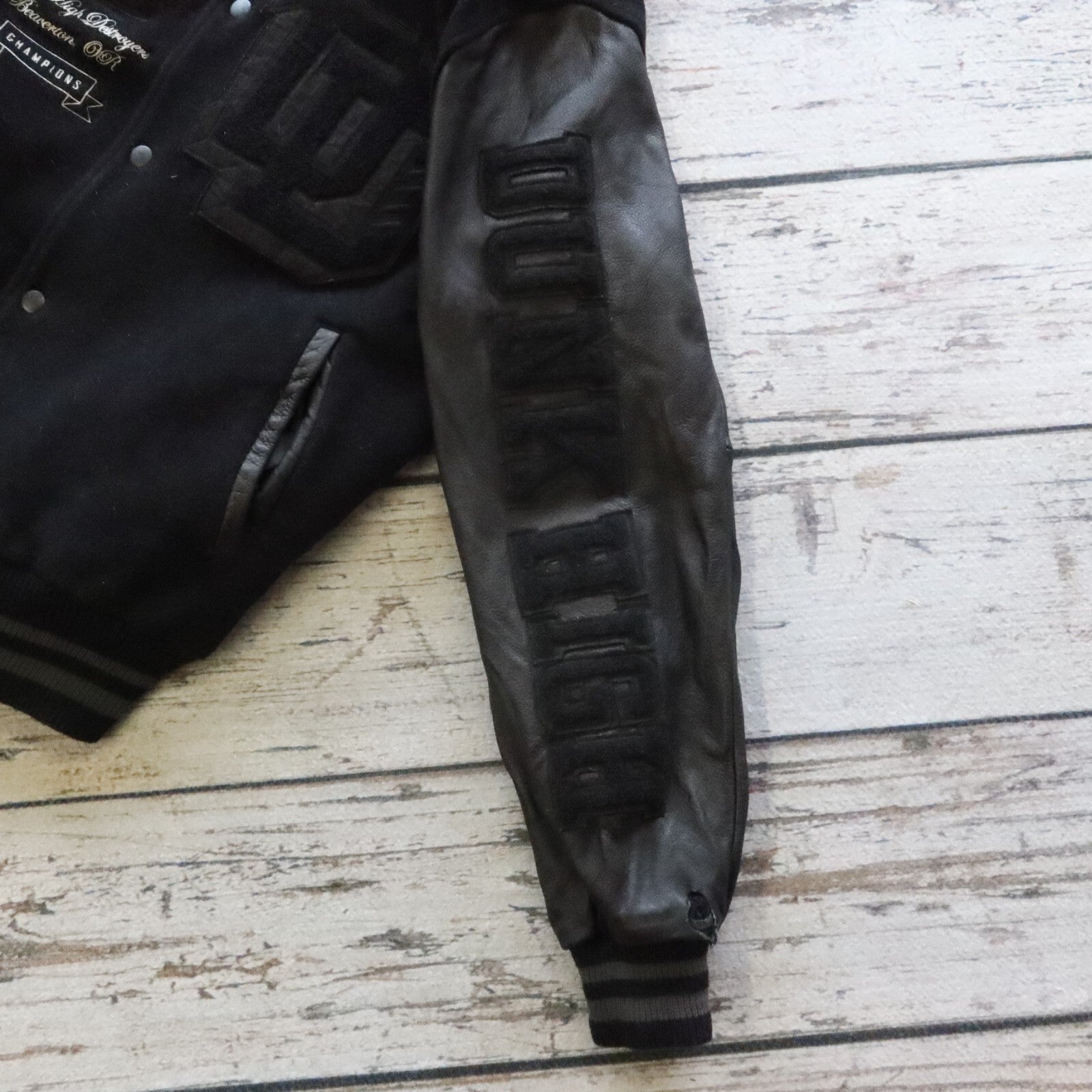 Vintage Nike Dunk Destroyer Varsity Jacket Black