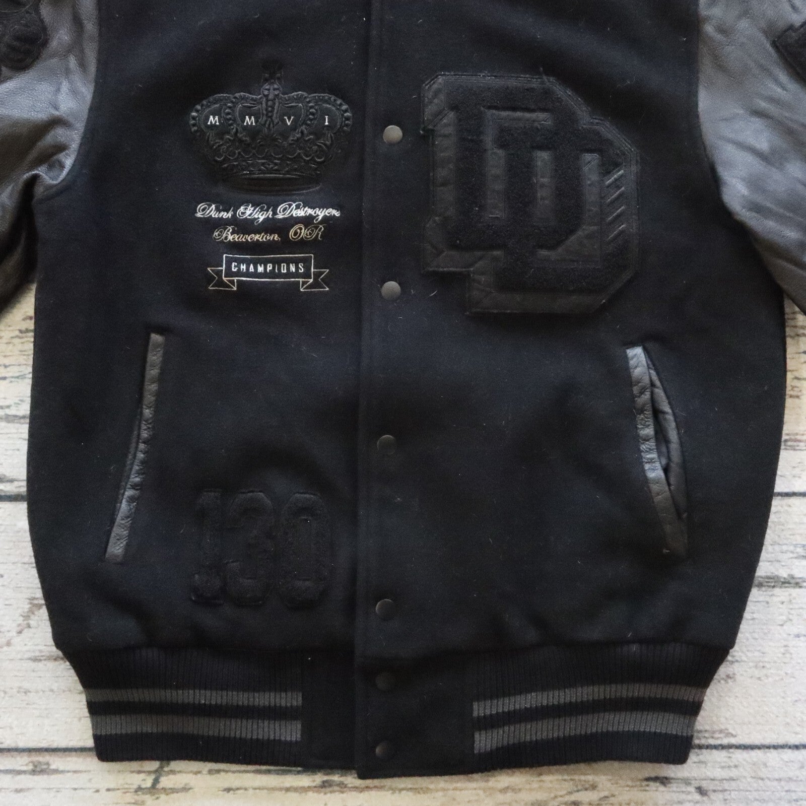 Vintage Nike Dunk Destroyer Varsity Jacket Black