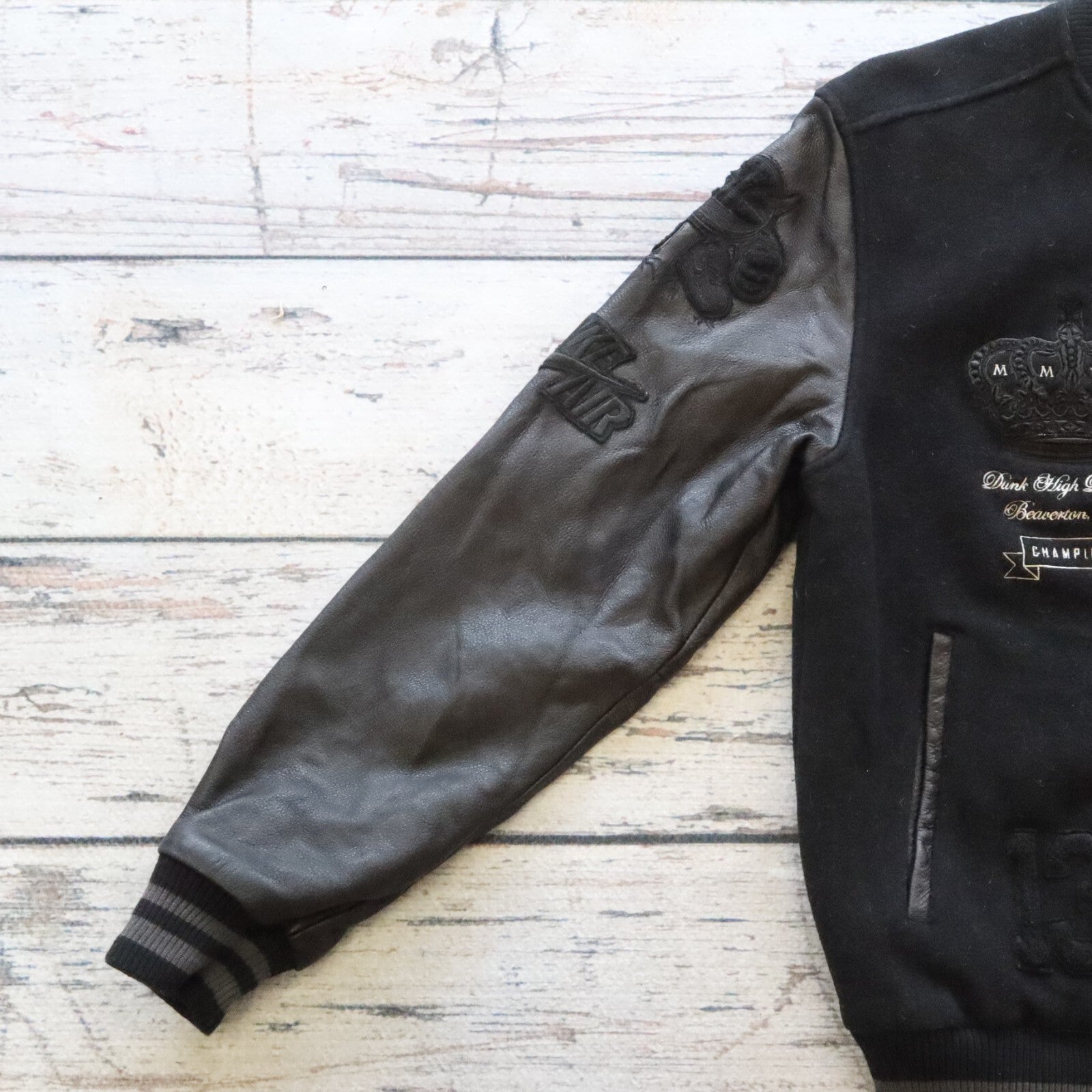 Vintage Nike Dunk Destroyer Varsity Jacket Black