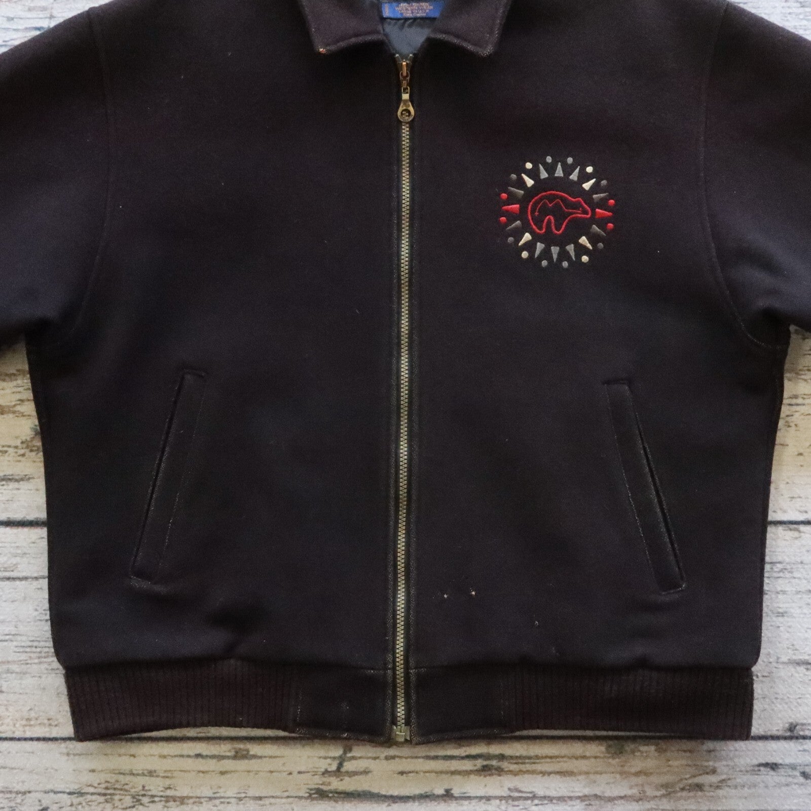Vintage Pendleton High Grade Western Wear Black Bear Wool Jacket Made in USA