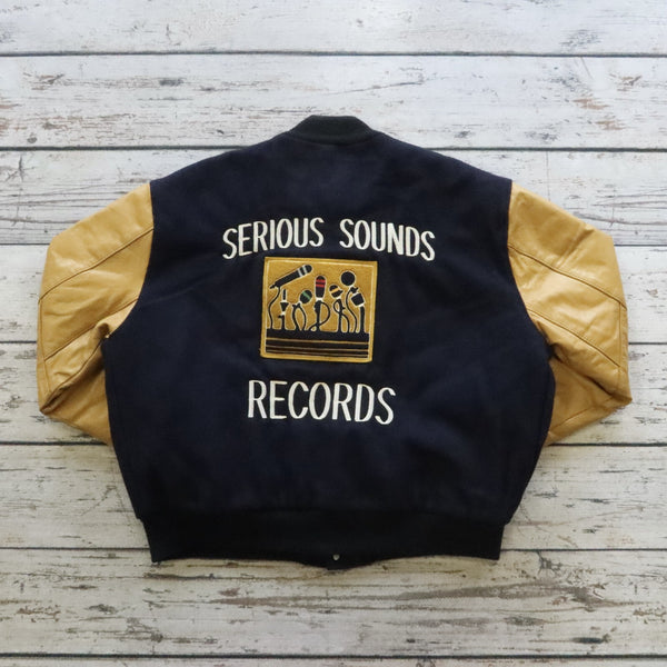 Vintage Serious Sound Records Varsity Jacket DeLong Music Record Label