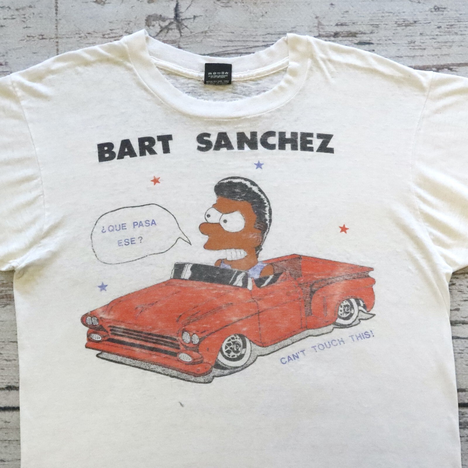 Vintage 90s Bart Sanchez Low Rider Tshirt Made in USA Single Stitch Simpsons