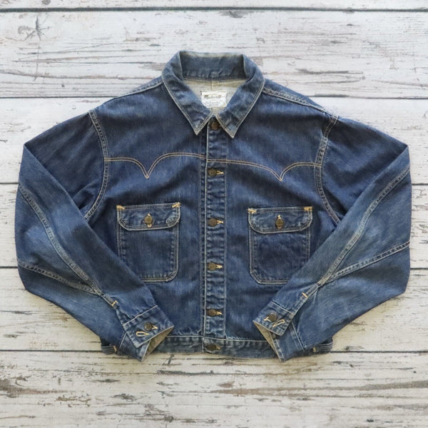 Vintage 40s 50s Madewell Sanforized Type 2 Denim Trucker Jean Jacket