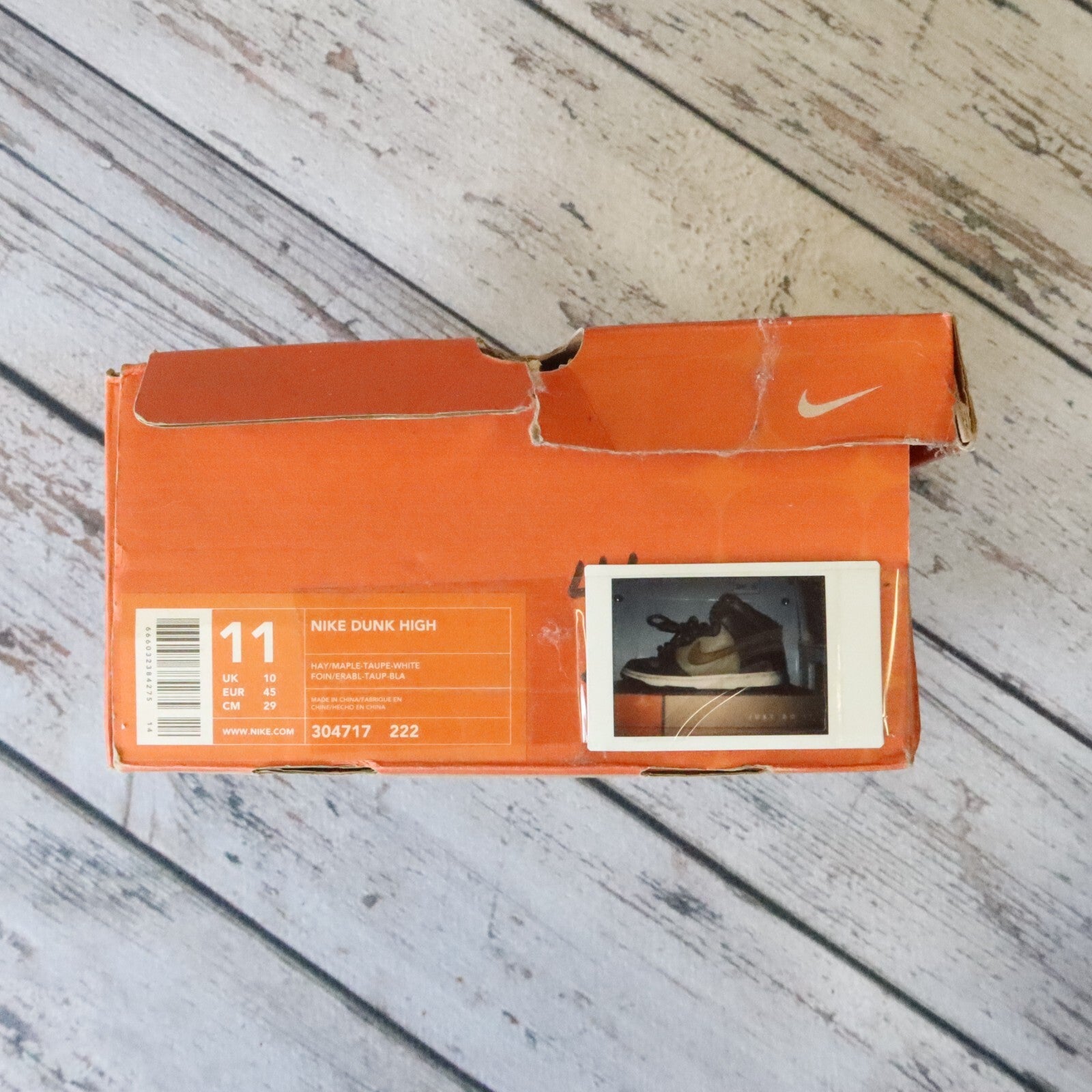 Vintage 2003 Nike Dunk High Maple Shoes 304717-222 Size 11