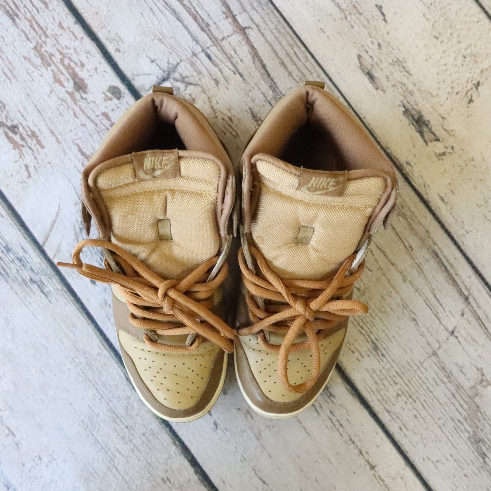 Vintage 2003 Nike Dunk High Maple Shoes 304717-222 Size 11