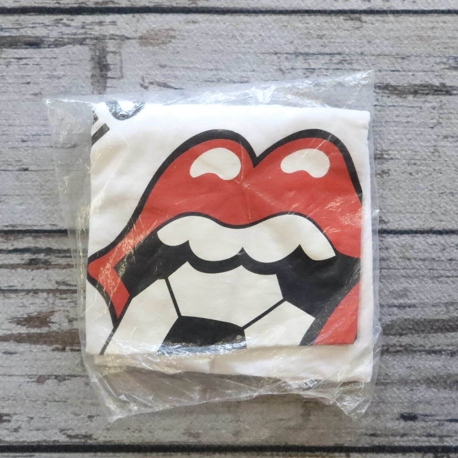 Vintage The Rolling Stones Deutschland Soccer Band Tshirt White Tour