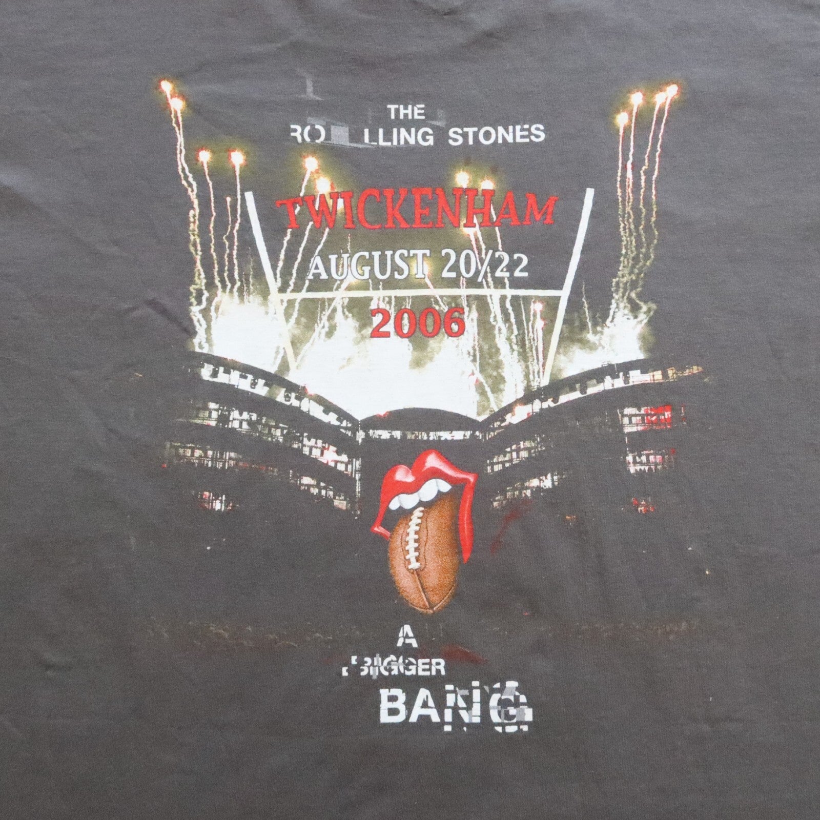 Vintage The Rolling Stones Twikenham Band Tshirt Gray Tour Football