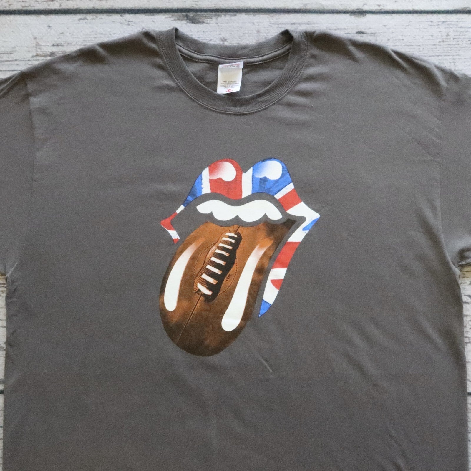 Vintage The Rolling Stones Twikenham Band Tshirt Gray Tour Football