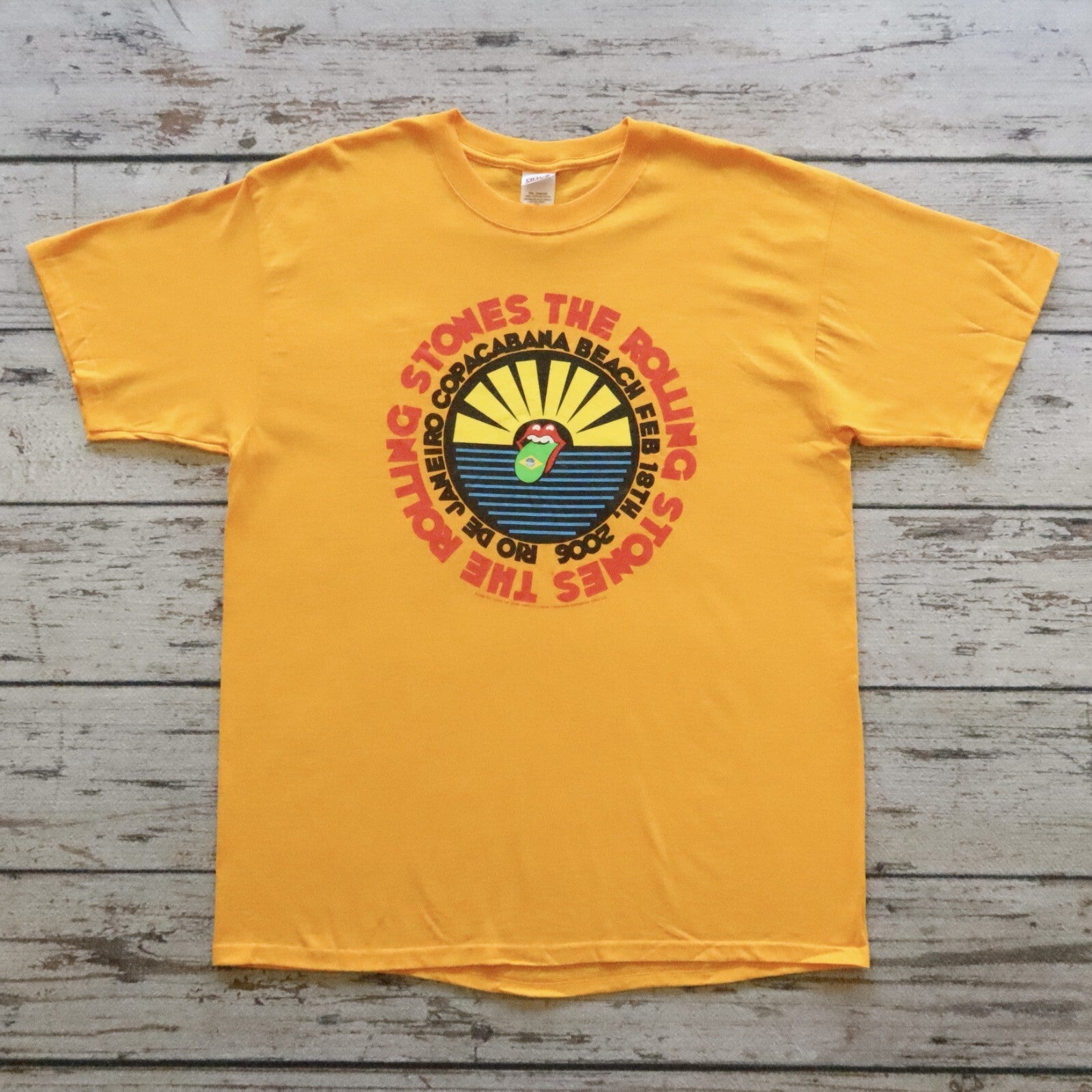 Vintage The Rolling Stones Rio De Janeiro Copacaban Beach Band Tshirt Tour