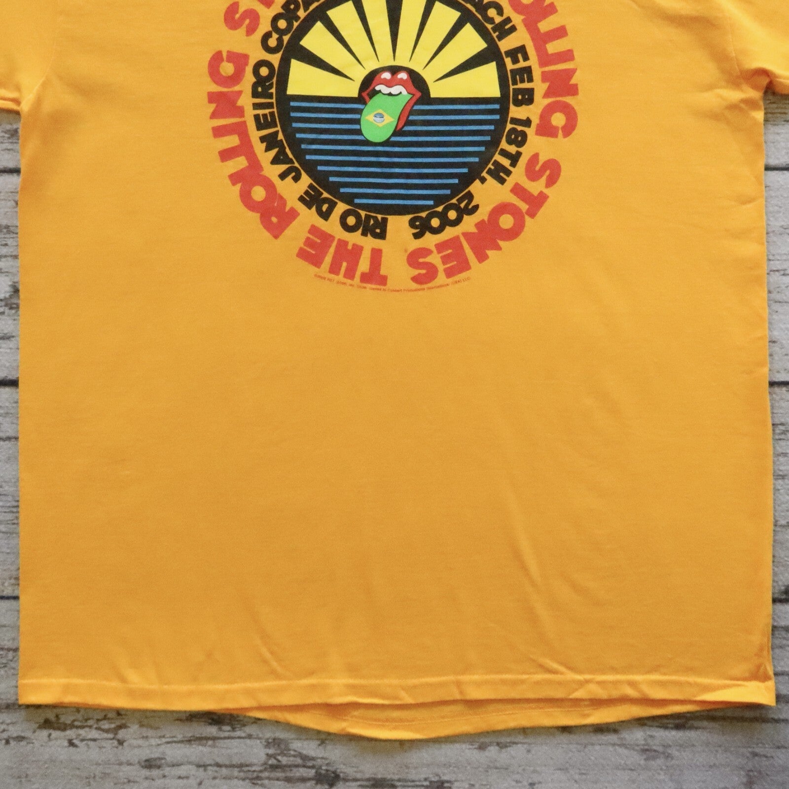 Vintage The Rolling Stones Rio De Janeiro Copacaban Beach Band Tshirt Tour