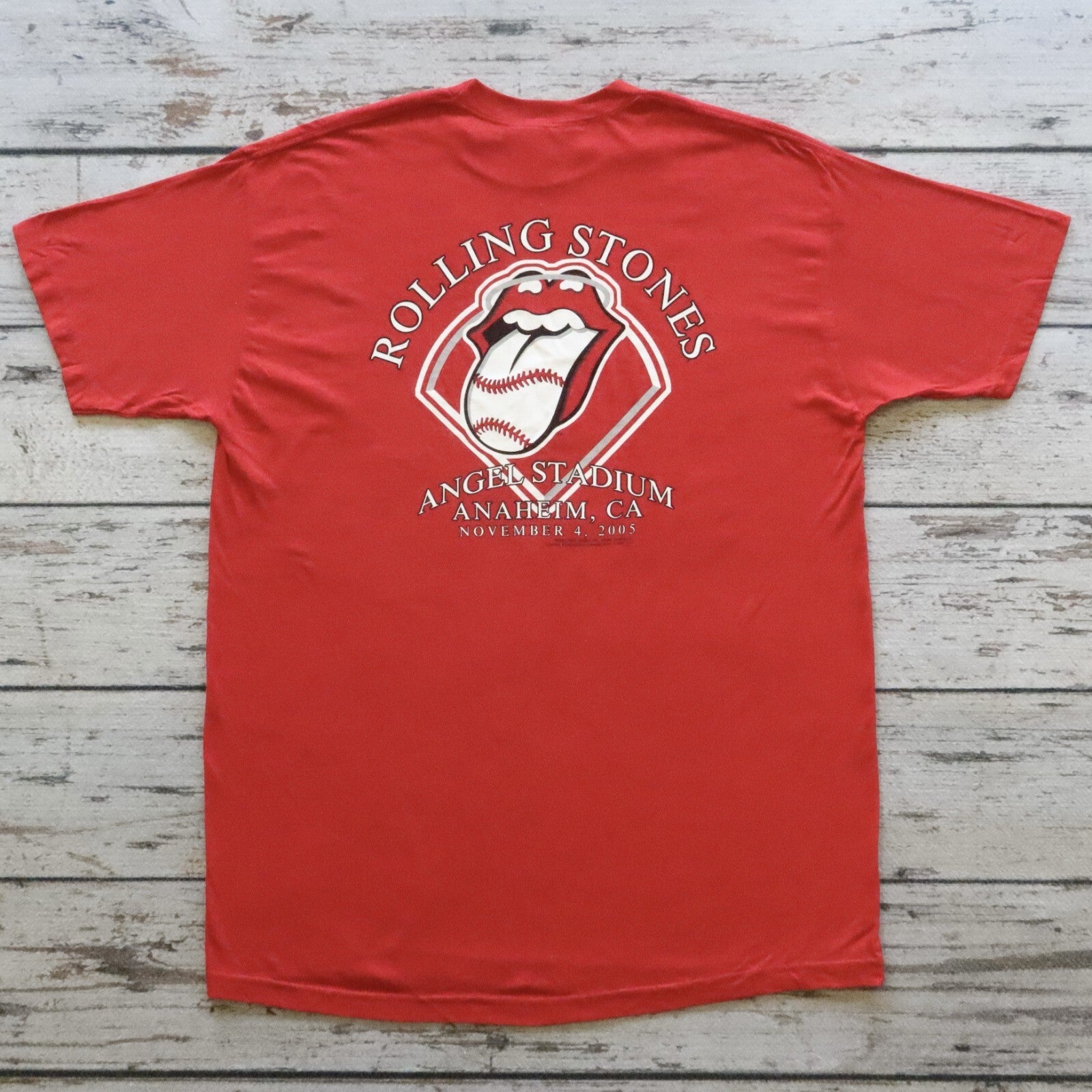 Vintage The Rolling Stones Anaheim Band Tshirt Tour Red Size XL
