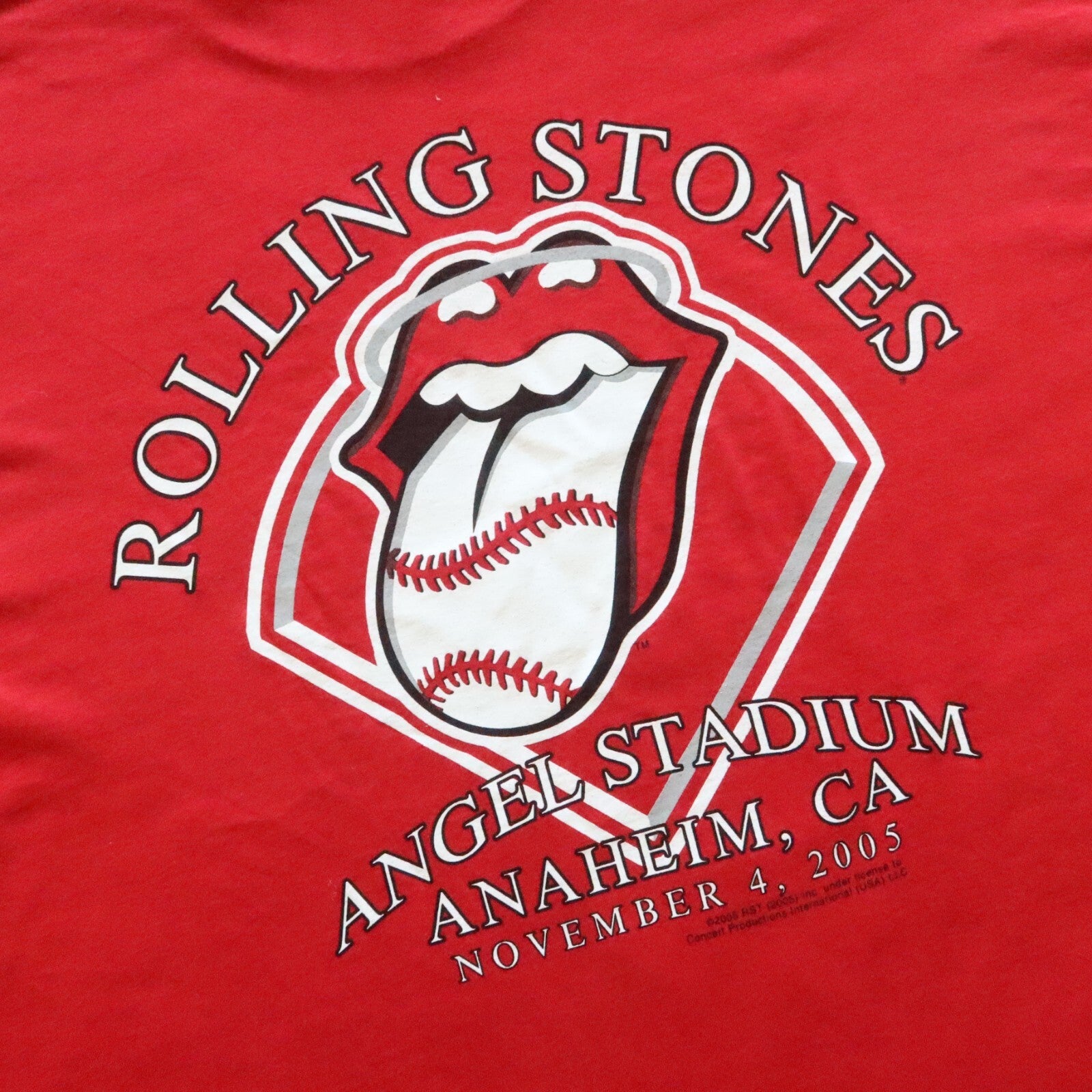 Vintage The Rolling Stones Anaheim Band Tshirt Tour Red Size XL